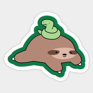 Snake and Sloth Face Sticker